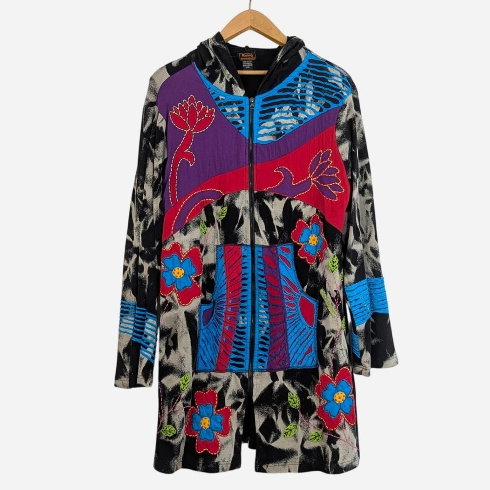 Rising International Razor Cut Long Hooded Jacket Nepal 2XL